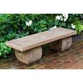 Campania International Ryokan Cast Stone Garden Outdoor Bench Stone/Concrete in Yellow | 15.5 H x 56 W x 17 D in | Wayfair BE-100-TR