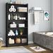 Latitude Run® 6 Tiers of Wooden Etagere Bookcases Wood in Black | 72.04 H x 35.43 W x 11.81 D in | Wayfair 3FF1931B377547F596D12C9499D84782