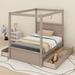 Isabelle & Max™ Adwoa Wood Canopy Bed w/ four Drawers Wood in Brown | 71.2 H x 56.9 W x 79.5 D in | Wayfair 2A2C49C71BCC47BD90458D4FBA5996BA