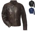 Black Notus Leather Motorcycle Jacket - Blue - UK 38" | EU 48 | US 38" | S, Blue