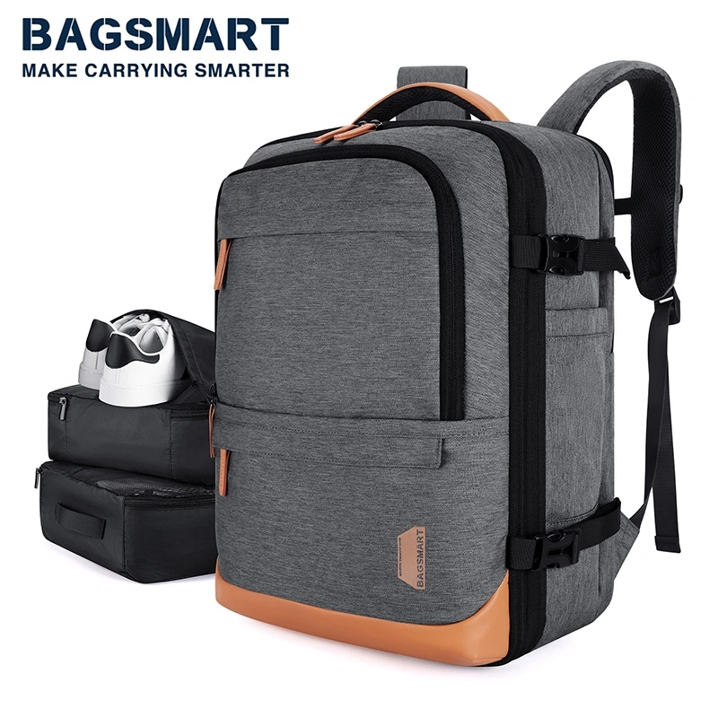 BAGSMART-Sac à Dos de Voyage Extensible, Sacoche pour Ordinateur Portable, Étanche, Multifonctionnel, pour l'École et les Affaires, Bagages, Valises, 40L