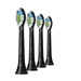 Genuine W2 Optimal Black Toothbrush Head Compatible with Philips Sonicare Electric Toothbrush4 Brush Heads HX6064 Black 4 Pack