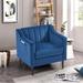 Modern Velvet Fabric Upholstered Accent Sofa Couch Tufted Single Sofa Side Chair, Leisure Club Barrel Chair with Solid Wood Leg