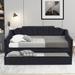 Black Twin Size Upholstered Daybed with Trundle