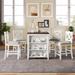Bistro Set Bar Table Set Wood Kitchen Island Set with Chairs, White
