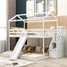 Stairway Full Over Twin & Twin Bunk Bed with Slide & Storage Staircase,Wooden Triple Bunk Bed w/ Built-in Drawer and Shelf