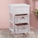 White High Density Board Nightstand - Tall Legs, Two Removable Baskets - Modern Versatility