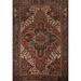 Pre-1900 Antique Heriz Serapi Persian Area Rug Handmade Wool Carpet - 7'5" x 10'4"