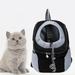 Portable Pet Travel Backpack Mesh Front Bag Outdoor Hiking Sports Double Shoulder Bag(Black)