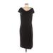 Magaschoni Casual Dress - Sheath Cowl Neck Short sleeves: Black Solid Dresses - Women's Size Large