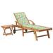 Dcenta Sun Lounger with Table and Cushion Solid Teak Wood