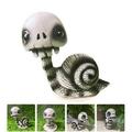 Deals of the Day!Ympuoqn Halloween Decorations indoor Outdoor on Clearance Skull Snail Statue Shaking Head Snail Figurine Halloween Skull Mini Bobbleheads Figures Skeleton Doll Halloween Party C