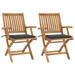 moobody Patio Chairs 2 pcs with Anthracite Cushions Solid Teak Wood