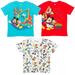 MICKEY MOUSE FUNHOUSE Mickey Mouse Toddler Boys 3 Pack Pullover Graphic T-Shirts Blue/Red/White 4T