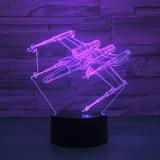 3D Fighter Plane Night Light Table Desk Optical Illusion Lamps 7 Color Changing Lights LED Table Lamp Xmas Home Love Birthday Children Kids Decor Toy Gift