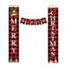 Christmas Porch Door Decorations Merry Christmas Happy New Year Banners - Red Christmas Porch Signs Wall Decor Outdoor Front Door Christmas Decorations Outside Home Farmhouse