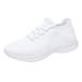 KaLI_store Tennis Shoes Womens Walking Shoes for Women Casual Lace Up Lightweight Tennis Running Shoes White 7.5