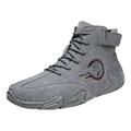 KaLI_store Tennis Shoes Men s Casual Shoes High Top Fashion Sneaker Lightweight Men Boots Shoes Grey 8.5