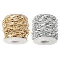 10 Yards Oval Paperclip Chain Width Flat Jewelry Chain Link for DIY Women Bracelet Jewelry Making - Gold+Silver