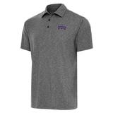 Men's Antigua Heather Black TCU Horned Frogs Par 3 Polo