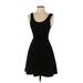 Lush Casual Dress - A-Line Scoop Neck Sleeveless: Black Solid Dresses - Women's Size 4