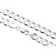 AKA Jewellery - Men 925 Sterling Silver Rhodium Necklace - Flat Cuban Curb Chain 7.4 mm Width - Sizes: 26" in