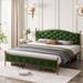 House of Hampton® Geraud Platform Bed Upholstered/Metal in Green | 41.7 H x 60.8 W x 82.7 D in | Wayfair 933914A1D1A24ECE9CE5887E57F83A27