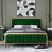 Mercer41 Marilia Bed Upholstered/Metal in Green | 42.4 H x 76.6 W x 84 D in | Wayfair 88419E6855DB49559110E39B751B069E