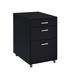 Latitude Run® Maijah 18.03" Wide 3 -Drawer Solid Wood File Cabinet Wood in Black | 28.03 H x 18.03 W x 22.03 D in | Wayfair