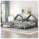 Harper Orchard Osier Double Twin Size Platform Bed w/ House-shaped Headboard & a Built-in Nightstand in Gray | 48 H x 77.8 W x 99.4 D in | Wayfair