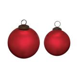 12ct Red Frosted Christmas Glass Ball Ornaments 4.75"