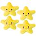 4pcs Plush toys creaking plush toys cute star chew toys yellow