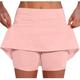 FAIWAD Women s Athletic Shorts Elastic Skirt Short Pants Sports Solid Color Tennis Golf Underwear Shorts (XX-Large Pink)
