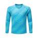iEFiEL Kids Youth Boys Goalie Shirt Padded Long Sleeve Soccer Goalkeeper Jersey Football Training Tops Sky Blue 9-10
