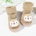 LYCAQL Baby Shoes Warm Winter Baby Socks Cartoon Coral Velvet Warm Socks Non Slip Cute Plush Ear Adult and Kids Girls Tennis Shoes Size 3 (B 7 )