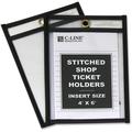 C-Line Products Inc C-Line Shop Ticket Holders Stitched - Both Sides Clear 4 x 6 25/BX 46046