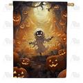 America Forever Jack O Lantern Halloween House Flag 28 x 40 inch Double Sided Outside Happy Halloween Pumpkin Fright Night Nightmare Horror Spooky Holiday Yard Outdoor Decorative Flag