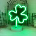 Xerdsx LED Neon Lights Green Shaped Neon Night Light USB And Battery Operated Night Lamp Decoration Lights For St Patrick for Garden Yard