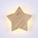 LED Wood Star Wall Lamp Modern Creative Cartoon Wall Lamp Night Light Bedside Lamps for Baby Kids Bedroom Living Room Attic Solid Wood Ceiling Lamp 3000K Warm Light Ã˜22CM