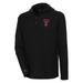 Men's Antigua Black Texas Tech Red Raiders Strong Hold Long Sleeve Henley Hoodie T-Shirt