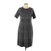 Calvin Klein Casual Dress - Midi: Gray Animal Print Dresses - Women's Size Large
