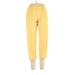 Sara Morgan for Haband Casual Pants - Mid/Reg Rise Straight Leg Boyfriend: Yellow Bottoms - Women's Size 10 Petite