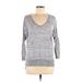 H&M L.O.G.G. Pullover Sweater: Gray Color Block Tops - Women's Size Medium