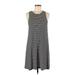 Old Navy Casual Dress - A-Line Scoop Neck Sleeveless: Black Stripes Dresses - Women's Size Medium