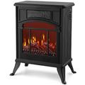 NETTA Stove Heater Electric Fireplace With Fire Flame Effect, Freestanding Portable Electric Log Wood Burner Effect - 1900W