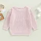 Pull tricoté à manches longues en coton coloré pour enfants joli pull à confettis multicolores à