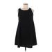 Mango Casual Dress - A-Line Scoop Neck Sleeveless: Black Solid Dresses - Women's Size 6