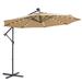 10ft Outdoor Umbrella, Solar LED Patio Outdoor Umbrella Hanging Cantilever Umbrella Offset Umbrella with 32 LED Lights