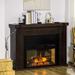 HOMCOM 35" Electric Fireplace with Mantel, 1400W Freestanding Fireplace Heater with Remote Control