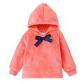 AKAFMK Girls Winter Coats Girls Outerwear Jackets and Coats Rain Coats for Girls Winter Infant Toddler Baby Boys Girls Long-sleeved Thickened Warm Flannel Hooded Sweater Pink 5-6 Years